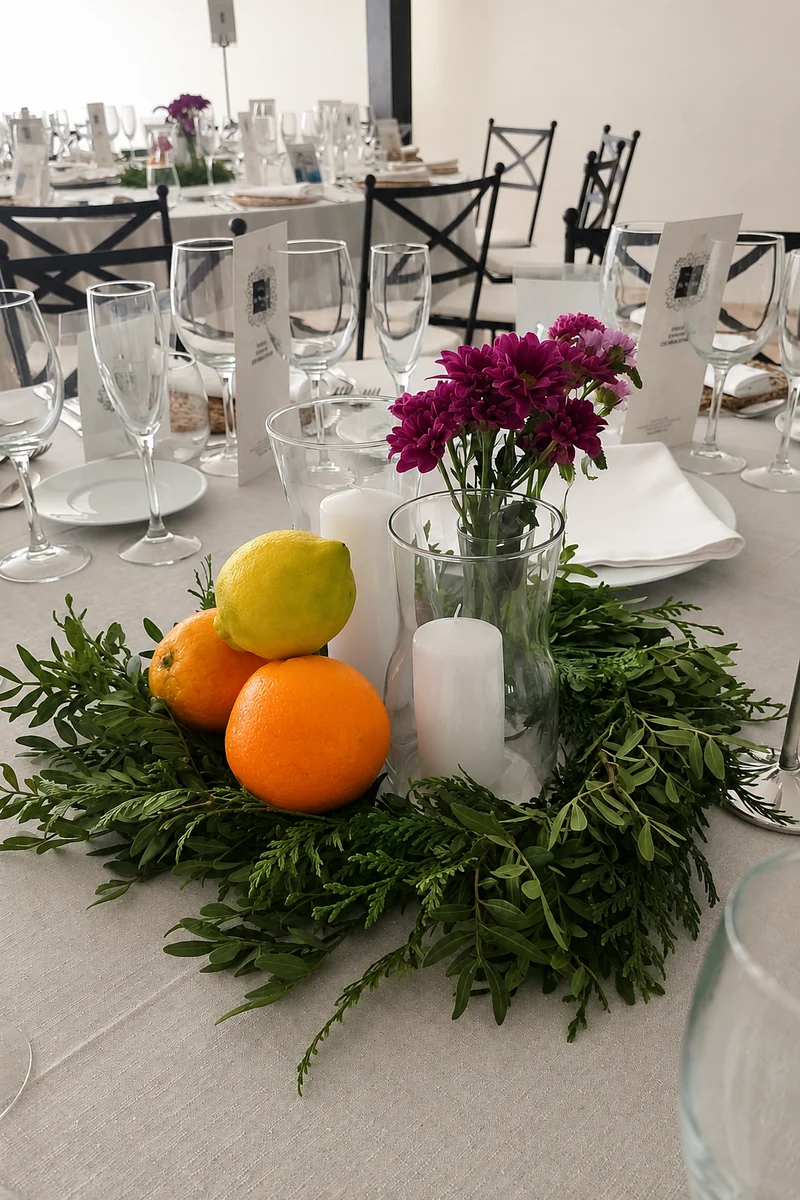 Sobremesa de comunión en la terraza, tazas de café y luz de media tarde